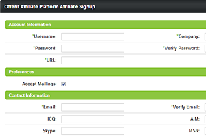 Affiliate Signup Form