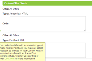 Affiliates can set their own Postback calls